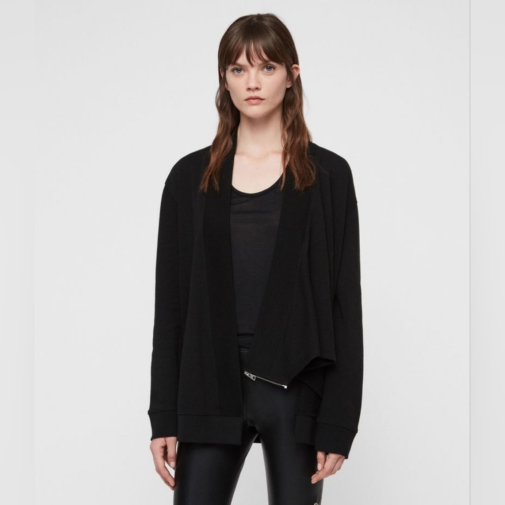All Saints Drina Drape Jacket Black